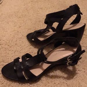 Franco Sarto black wedges